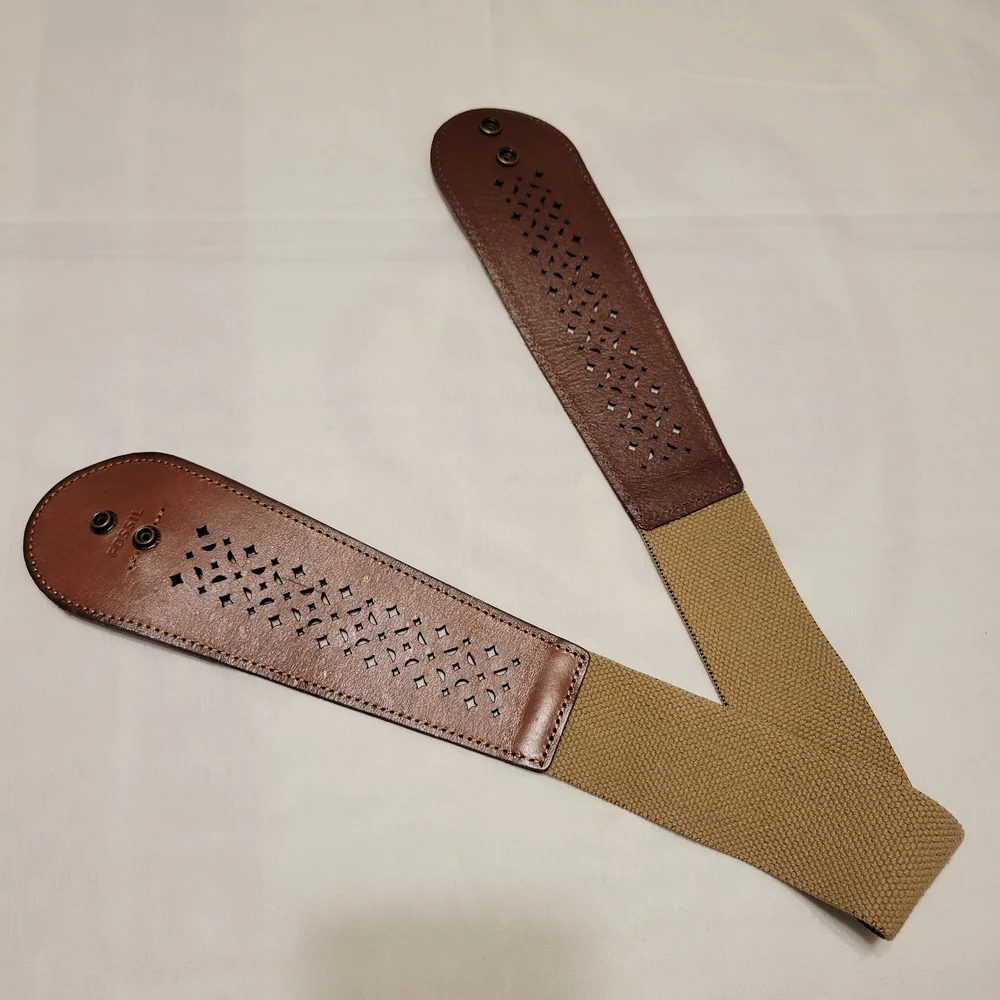 Fossil Brown Leather Strap with Cutout Design
